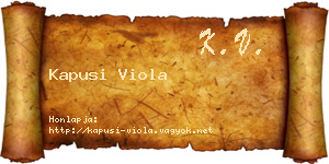 Kapusi Viola névjegykártya